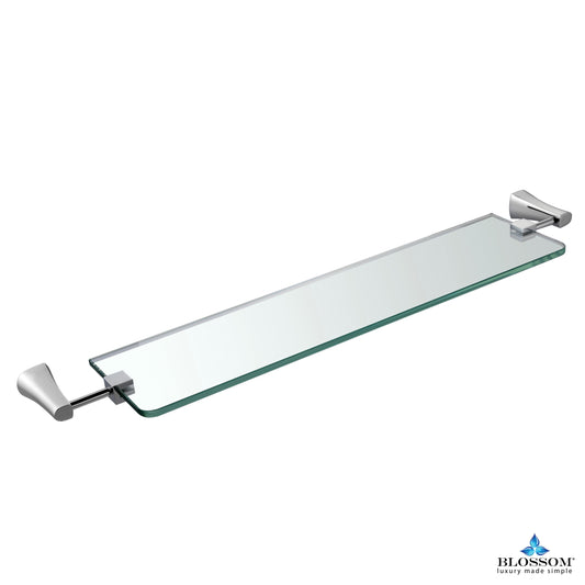 Blossom Glass Shelf - Chrome BA0240701 - Luxe Bathroom Vanities Luxury Bathroom Fixtures Bathroom Furniture