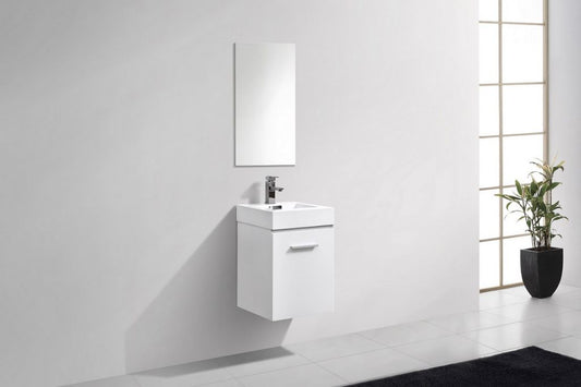 Kubebath Bliss 16" Wall Mount Modern Bathroom Vanity - Luxe Bathroom Vanities