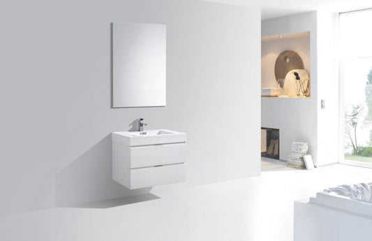 Kubebath Bliss 30" Wall Mount Modern Bathroom Vanity - Luxe Bathroom Vanities