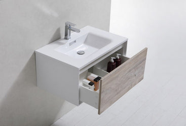 Kubebath Divario 30" Wall Mount Modern Bathroom Vanity - Luxe Bathroom Vanities