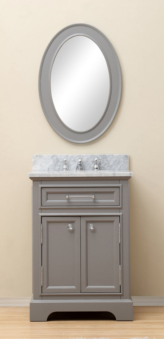 Water Creation 24 Inch Single Sink Bathroom Vanity With Matching Framed Mirror From The Derby Collection - Luxe Bathroom Vanities