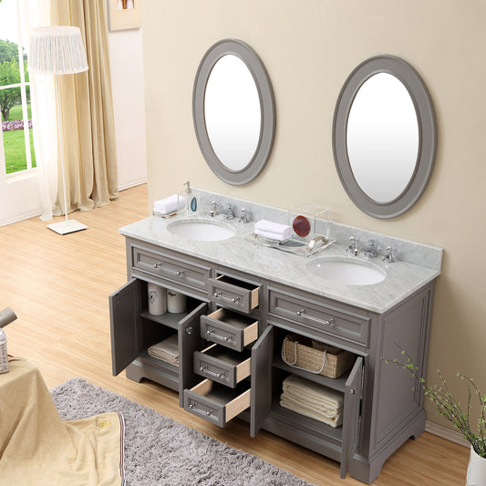 Water Creation Derby 60 Inch Double Sink Bathroom Vanity With Faucet - Luxe Bathroom Vanities
