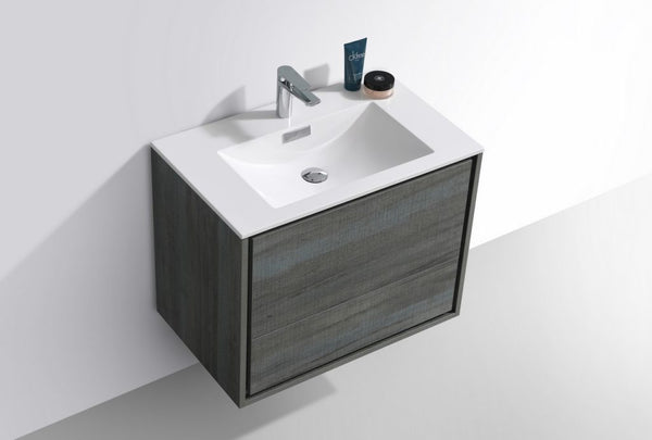 Kubebath DeLusso 30" Wall Mount Modern Bathroom Vanity - Luxe Bathroom Vanities