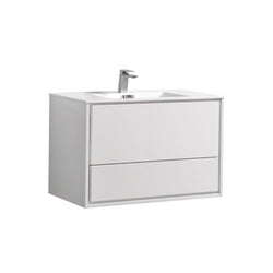 Kubebath DeLusso 36" Wall Mount Modern Bathroom Vanity - Luxe Bathroom Vanities