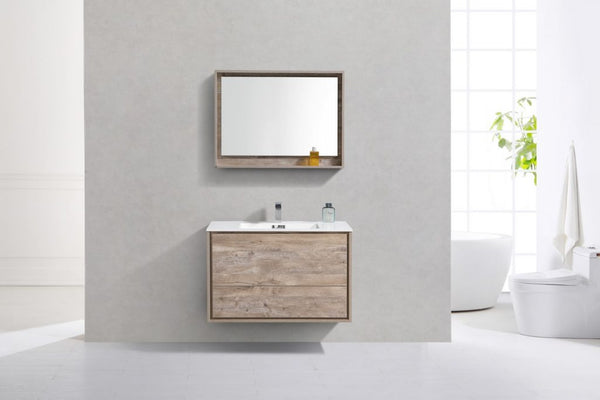 Kubebath DeLusso 36" Wall Mount Modern Bathroom Vanity - Luxe Bathroom Vanities