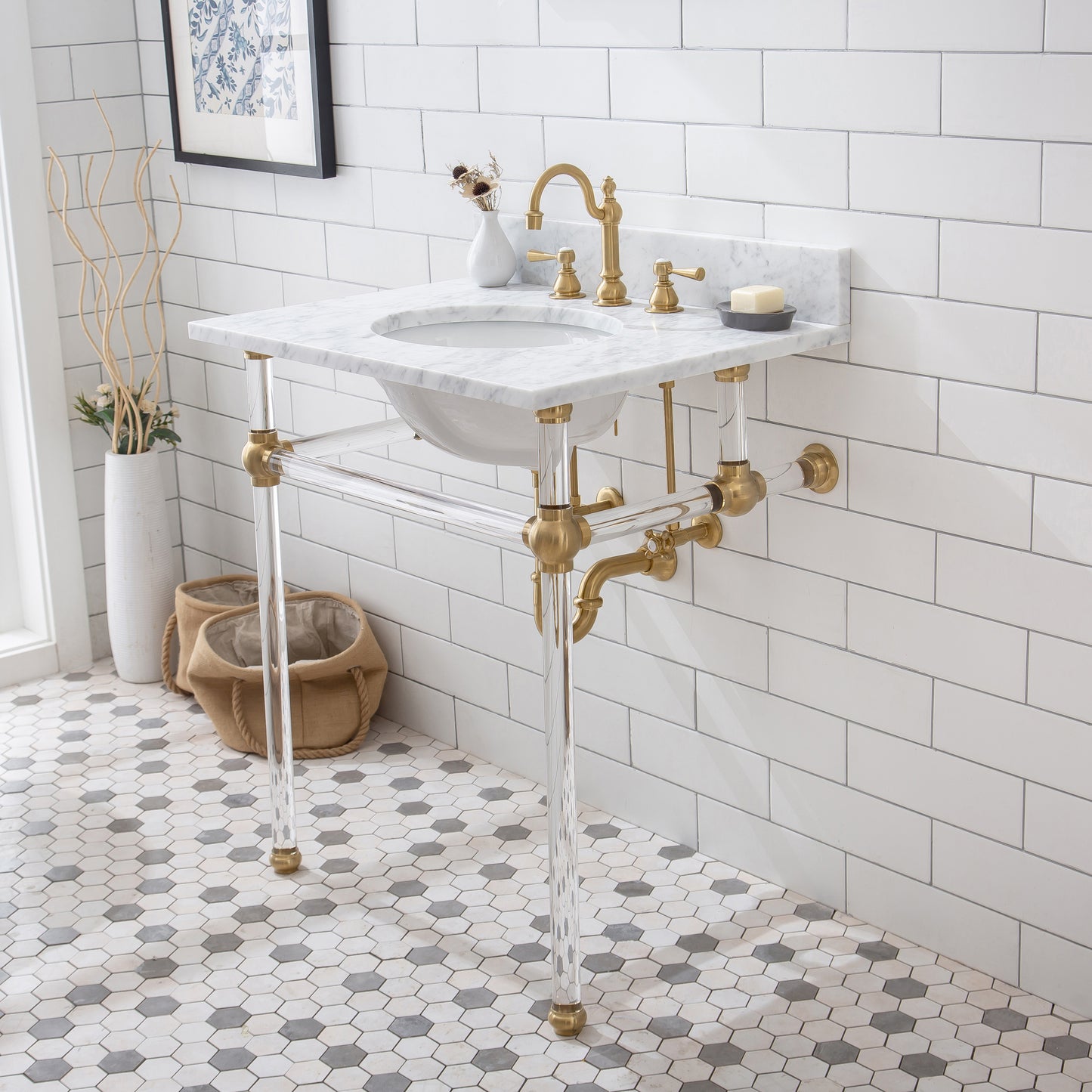Water Creation Empire 30 Inch Wide Single Wash Stand with P-Trap and Counter Top with Basin - Luxe Bathroom Vanities