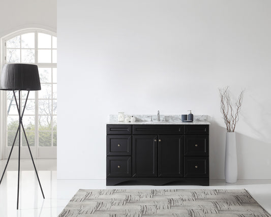 Virtu USA Talisa 60" Single Bath Vanity in Espresso with Marble Top and Round Sink - Luxe Bathroom Vanities Luxury Bathroom Fixtures Bathroom Furniture
