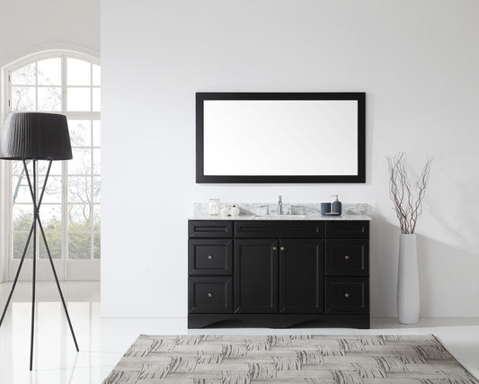 Virtu USA Talisa 60" Single Bath Vanity in Espresso with Marble Top and Square Sink with Brushed Nickel Faucet and Mirror - Luxe Bathroom Vanities Luxury Bathroom Fixtures Bathroom Furniture