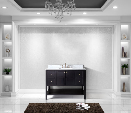 Virtu USA Winterfell 48" Single Bath Vanity with Marble Top and Square Sink - Luxe Bathroom Vanities