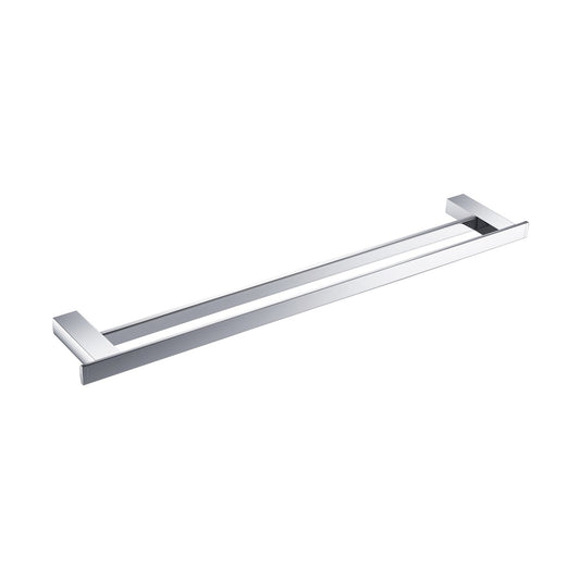Eviva Sleek Bathroom Double Towel Bar in Chrome - Luxe Bathroom Vanities Luxury Bathroom Fixtures Bathroom Furniture