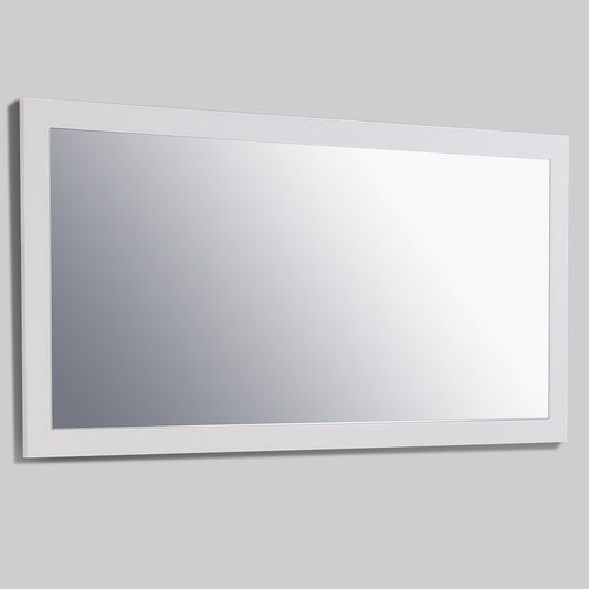 Eviva Sun 60" Glossy White Full Framed Bathroom Wall Mirror - Luxe Bathroom Vanities Luxury Bathroom Fixtures Bathroom Furniture