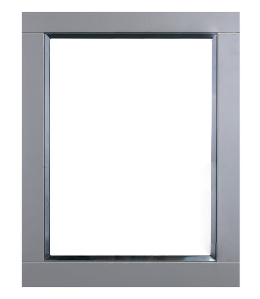 Eviva Aberdeen 24" Grey Framed Bathroom Wall Mirror - Luxe Bathroom Vanities Luxury Bathroom Fixtures Bathroom Furniture