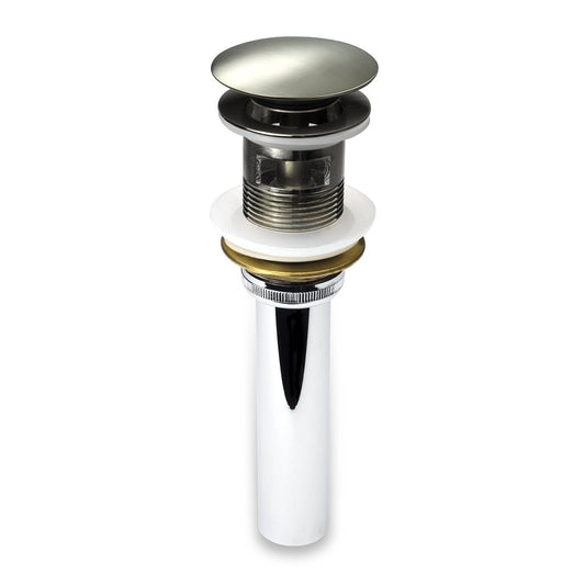 Eviva Pop-up Drain with Overflow Brushed Nickel - Luxe Bathroom Vanities Luxury Bathroom Fixtures Bathroom Furniture