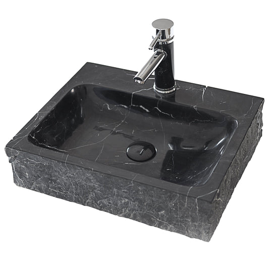 Eviva Stonie 20 in. Black Marble Vessel Sink - Luxe Bathroom Vanities Luxury Bathroom Fixtures Bathroom Furniture