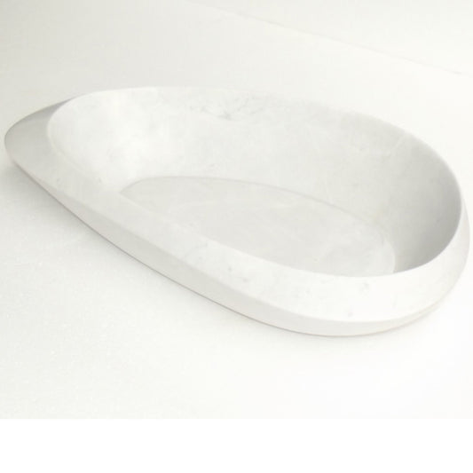 Eviva Pebble Stone 24 in. White Carrara Marble Vessel Sink - Luxe Bathroom Vanities Luxury Bathroom Fixtures Bathroom Furniture
