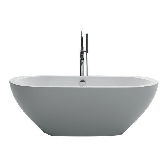 Eviva Lina 67" White Free Standing Strengthen Acrylic Bathtub - Luxe Bathroom Vanities Luxury Bathroom Fixtures Bathroom Furniture