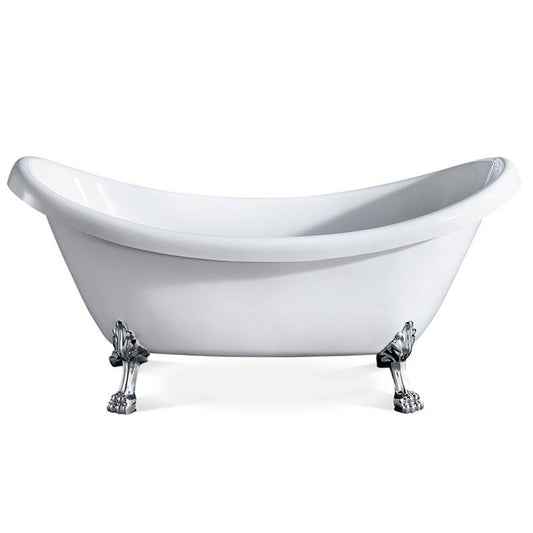 Eviva Stella 67 in. White Acrylic Clawfoot Bathtub - Luxe Bathroom Vanities Luxury Bathroom Fixtures Bathroom Furniture