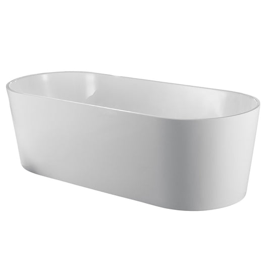 Eviva Chloe Freestanding 59 in. Acrylic Bathtub in White - Luxe Bathroom Vanities Luxury Bathroom Fixtures Bathroom Furniture