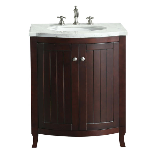 Eviva Odessa Zinx+ 24"  Bathroom Vanity with White Carrera Marble Counter-top and Porcelain Sink - Luxe Bathroom Vanities Luxury Bathroom Fixtures Bathroom Furniture