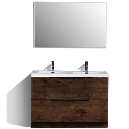 Eviva Smile 48" Modern Bathroom Vanity Set with Integrated White Acrylic Double Sink - Luxe Bathroom Vanities Luxury Bathroom Fixtures Bathroom Furniture