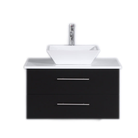 Totti Wave 30-Inch Modern Bathroom Vanity With Counter-Top And Sink - Luxe Bathroom Vanities Luxury Bathroom Fixtures Bathroom Furniture