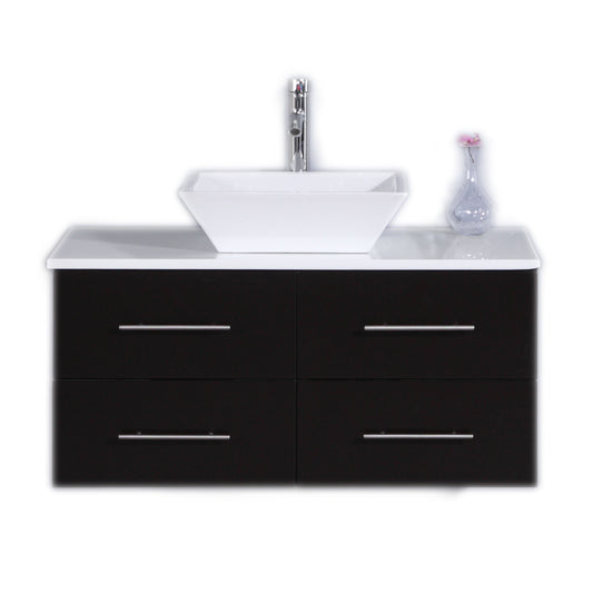 Totti Wave 36-Inch Modern Bathroom Vanity With Counter-Top And Sink - Luxe Bathroom Vanities Luxury Bathroom Fixtures Bathroom Furniture