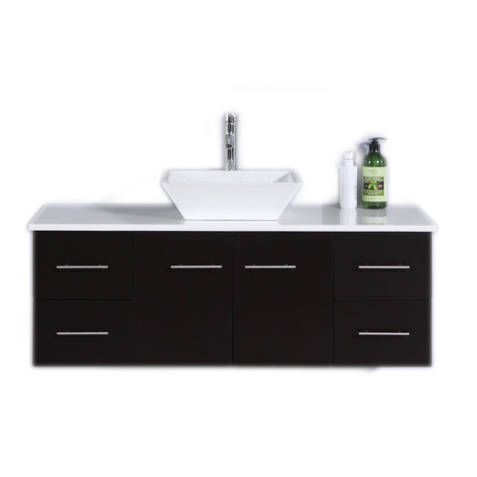 Totti Wave 48-Inch Modern Bathroom Vanity With Counter-Top And Sink - Luxe Bathroom Vanities Luxury Bathroom Fixtures Bathroom Furniture