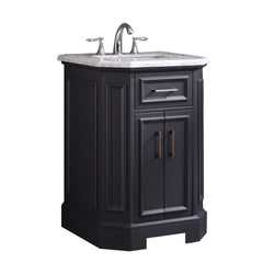 Eviva Glory 24" Bathroom Vanity with Carrara Marble Counter-top and Porcelain Sink - Luxe Bathroom Vanities Luxury Bathroom Fixtures Bathroom Furniture
