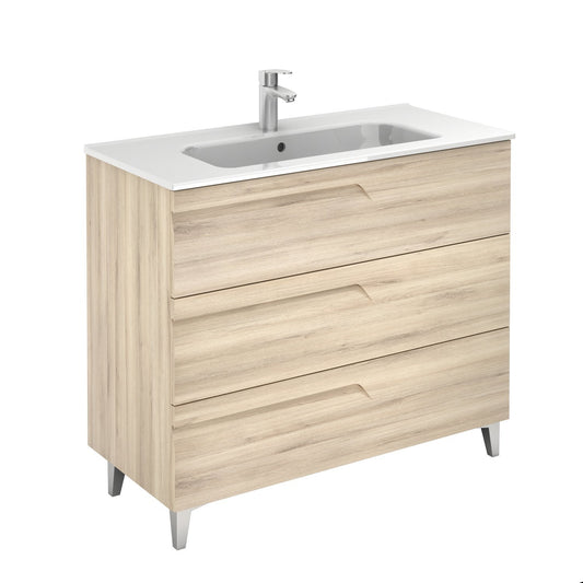 Eviva Vitta 32? beige Modern Bathroom Vanity with White Integrated Porcelain Sink - Luxe Bathroom Vanities Luxury Bathroom Fixtures Bathroom Furniture