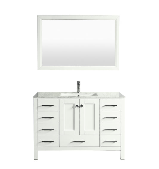 Eviva Aberdeen 42" Transitional Bathroom Vanity with White Carrera Countertop - Luxe Bathroom Vanities Luxury Bathroom Fixtures Bathroom Furniture