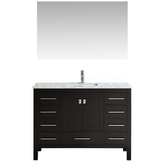 Eviva Aberdeen 48" Transitional Bathroom Vanity with White Carrera Countertop - Luxe Bathroom Vanities Luxury Bathroom Fixtures Bathroom Furniture