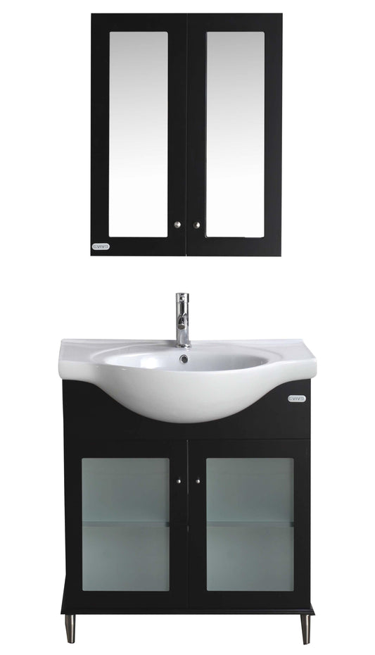 Eviva Tux 30" Transitional Bathroom Vanity with Integrated Porcelain Sink - Luxe Bathroom Vanities Luxury Bathroom Fixtures Bathroom Furniture