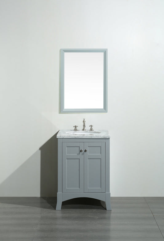 Eviva New York 24" Bathroom Vanity, with White Marble Carrera Counter-top, & Sink - Luxe Bathroom Vanities Luxury Bathroom Fixtures Bathroom Furniture
