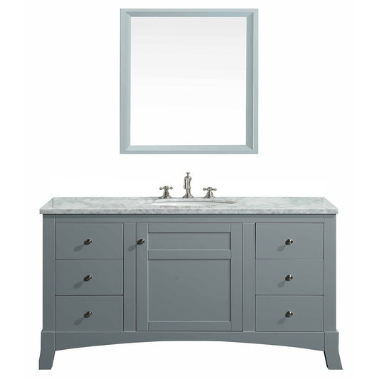Eviva New York 48" Bathroom Vanity, with White Marble Carrera Counter-top, & Sink - Luxe Bathroom Vanities Luxury Bathroom Fixtures Bathroom Furniture