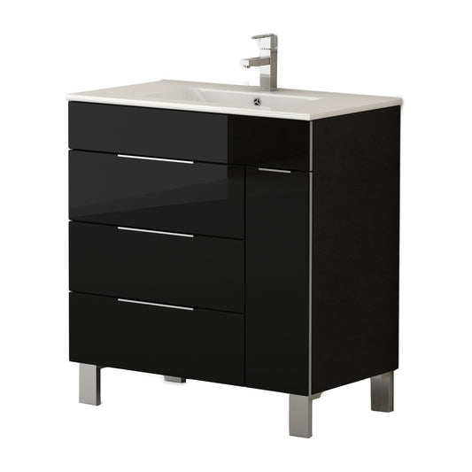 Eviva Geminis 28" Modern Bathroom Vanity with White Integrated Porcelain Sink - Luxe Bathroom Vanities Luxury Bathroom Fixtures Bathroom Furniture