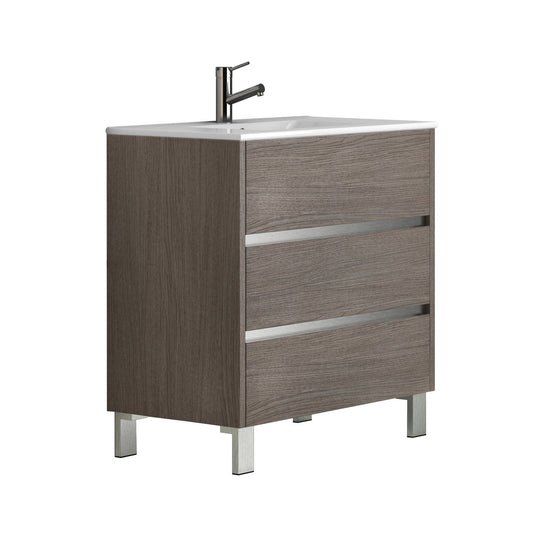 Eviva Escorpio 32" Modern Bathroom Vanity  Wall Mount with White Integrated Porcelain Sink - Luxe Bathroom Vanities Luxury Bathroom Fixtures Bathroom Furniture