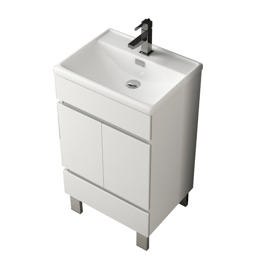 Eviva Piscis 20? White Bathroom Vanity with White Integrated Porcelain Sink - Luxe Bathroom Vanities Luxury Bathroom Fixtures Bathroom Furniture