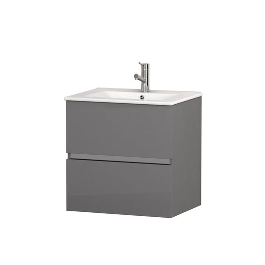 Eviva Ikaro 24" Inch Modern Bathroom Vanity Wall Mount with White Integrated Porcelain Sink - Luxe Bathroom Vanities Luxury Bathroom Fixtures Bathroom Furniture