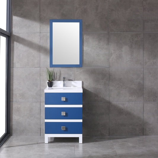 Eviva Sydney 24 Inch Bathroom Vanity with Solid Quartz Counter-top - Luxe Bathroom Vanities Luxury Bathroom Fixtures Bathroom Furniture