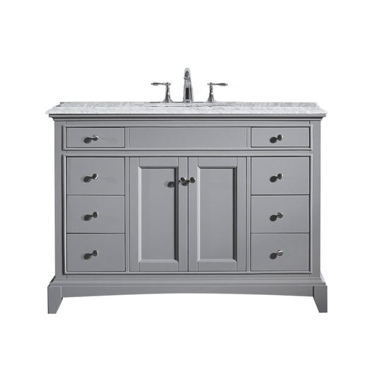 Eviva Elite Stamford 42" Solid Wood Bathroom Vanity Set with Double OG White Carrera Marble Top & White Undermount Porcelain Sink - Luxe Bathroom Vanities Luxury Bathroom Fixtures Bathroom Furniture