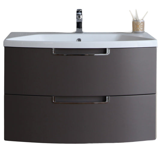 Eviva Lola 40 in, Wall Mounter Bathroom Vanity in Cedar Espresso and White Integrated Acrylic Countertop - Luxe Bathroom Vanities Luxury Bathroom Fixtures Bathroom Furniture