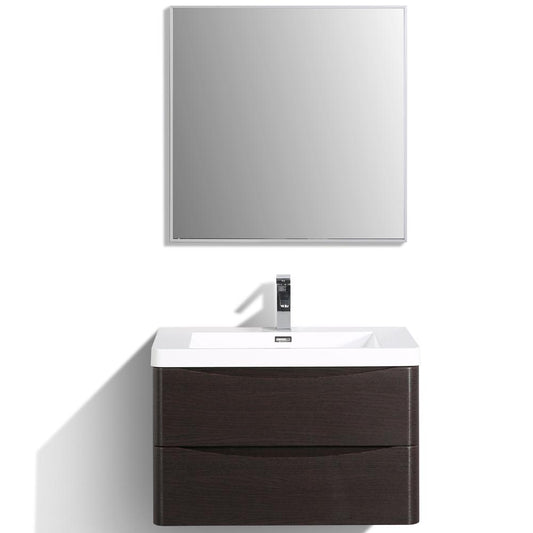 Eviva Smile 30" Modern Bathroom Vanity Set with Integrated White Acrylic Sink - Luxe Bathroom Vanities Luxury Bathroom Fixtures Bathroom Furniture