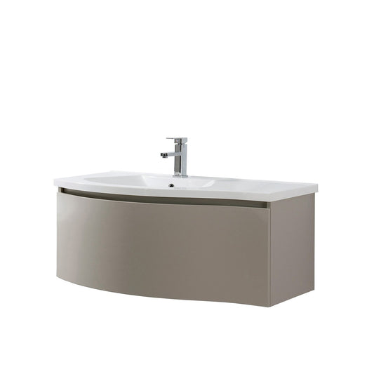 Eviva Sierra 40 in. Wall Mounted Bathroom Vanity in Fossil Gray with White Integrated Acrylic Countertop - Luxe Bathroom Vanities Luxury Bathroom Fixtures Bathroom Furniture