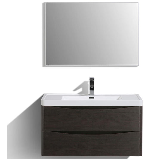 Eviva Smile 36" Modern Bathroom Vanity Set with Integrated White Acrylic Sink - Luxe Bathroom Vanities Luxury Bathroom Fixtures Bathroom Furniture