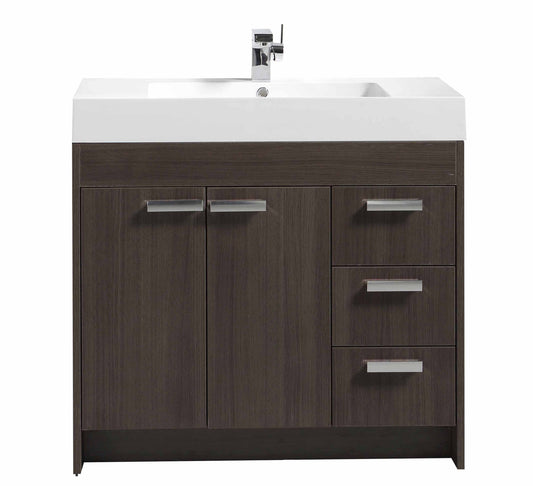 Eviva Lugano 36" Modern Bathroom Vanity with White Integrated Acrylic Sink - Luxe Bathroom Vanities Luxury Bathroom Fixtures Bathroom Furniture