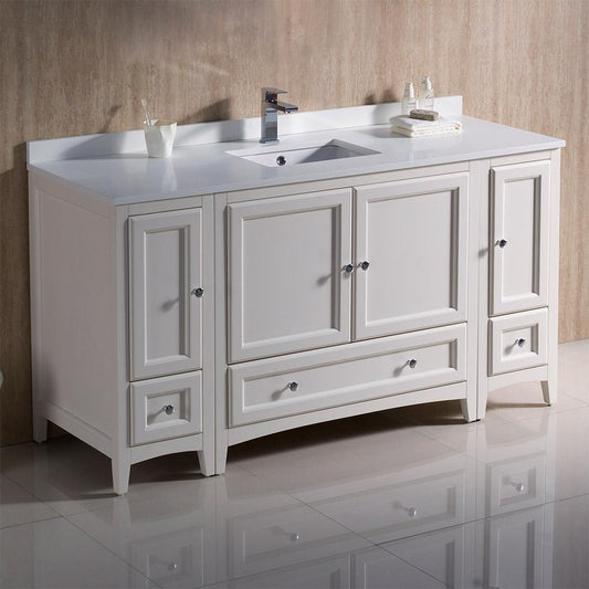Fresca Oxford 60"  Traditional Bathroom Cabinets w/ Top & Sink - Luxe Bathroom Vanities