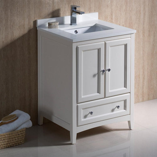 Fresca Oxford 24" Traditional Bathroom Cabinet w/ Top & Sinks - Luxe Bathroom Vanities