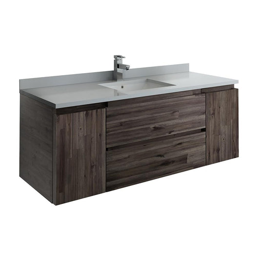 Fresca Formosa 54" Wall Hung Modern Bathroom Cabinet w/ Top & Sink - Luxe Bathroom Vanities