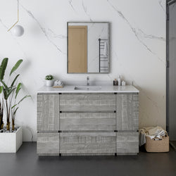 Fresca Formosa 54" Floor Standing Modern Bathroom Cabinet w/ Top & Sink - Luxe Bathroom Vanities