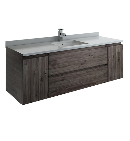 Fresca Formosa 59" Wall Hung Single Sink Modern Bathroom Cabinet - Luxe Bathroom Vanities Luxury Bathroom Fixtures Bathroom Furniture
